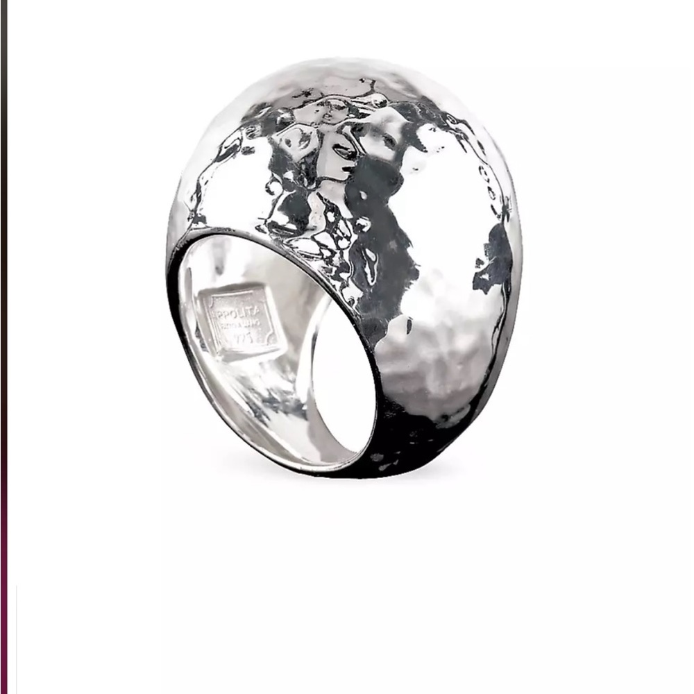 IPOLITA Classic Sterling Silver Hammered Dome Ring